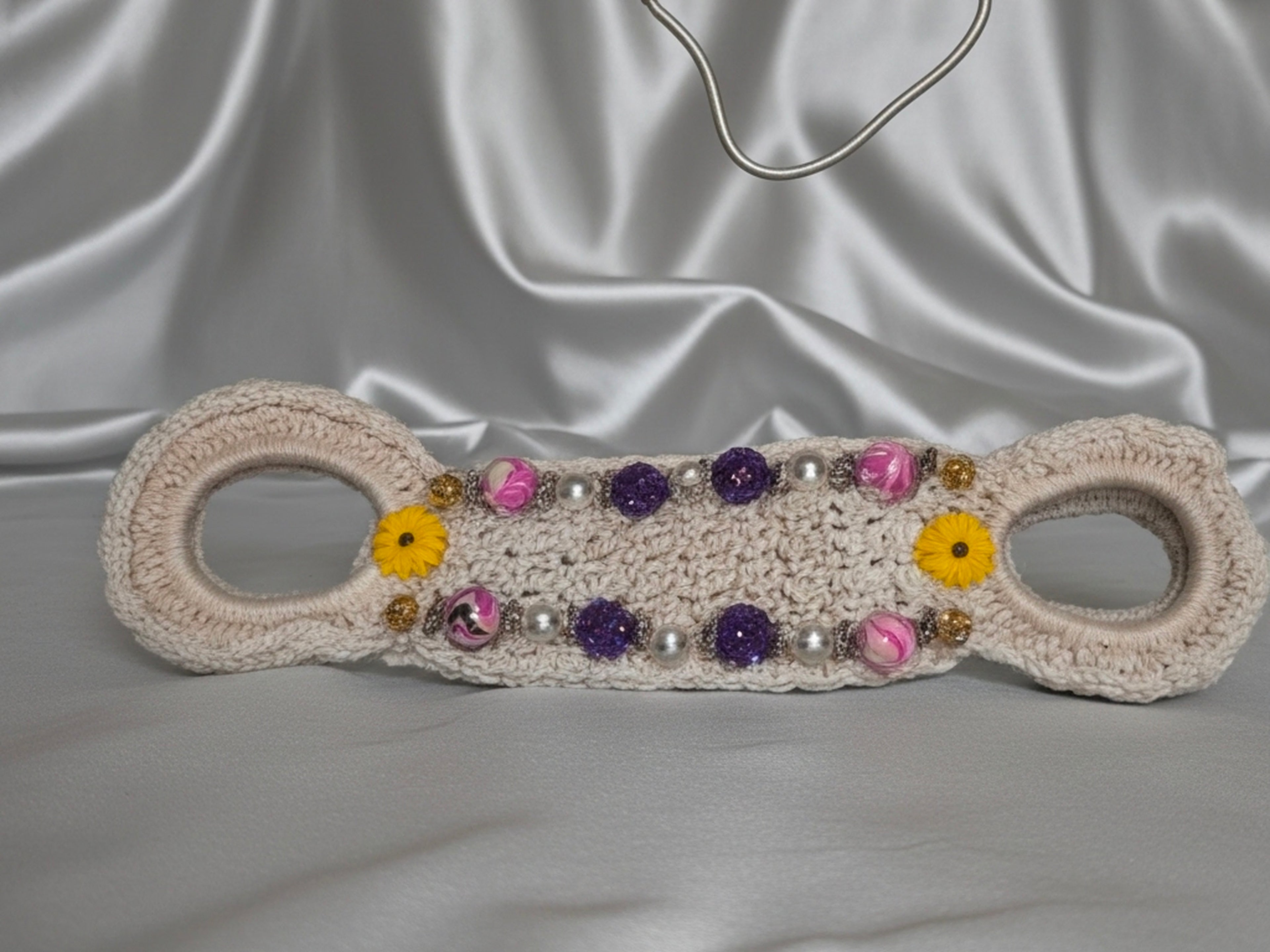 Handmade Crochet Hand Towel Holder with Rings