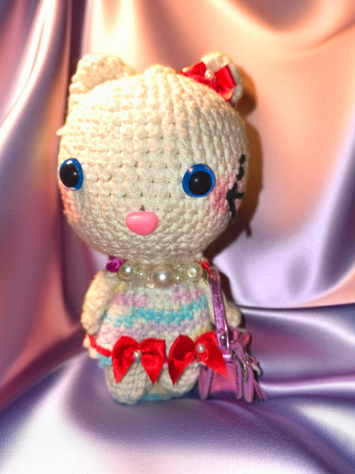 Crochet Hello Kitty Keychain
