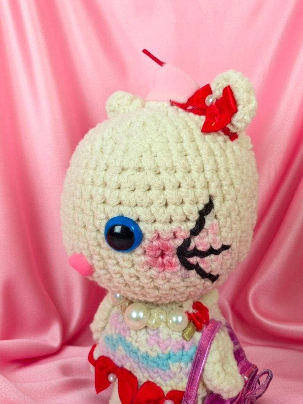 Crochet Hello Kitty Keychain