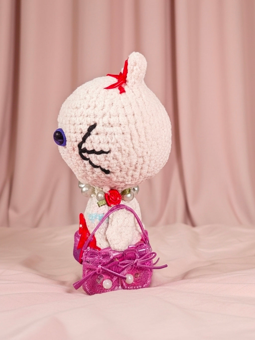 Crochet Hello Kitty Keychain
