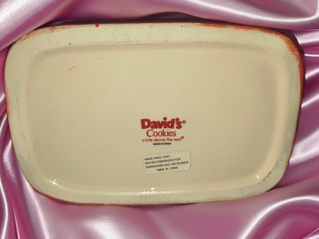 David's Cookies Ceramic Red Quilted Purse Cookie Jar